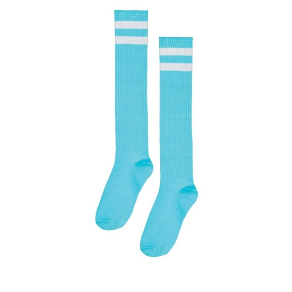 Blue turquoise baseball knee High socks